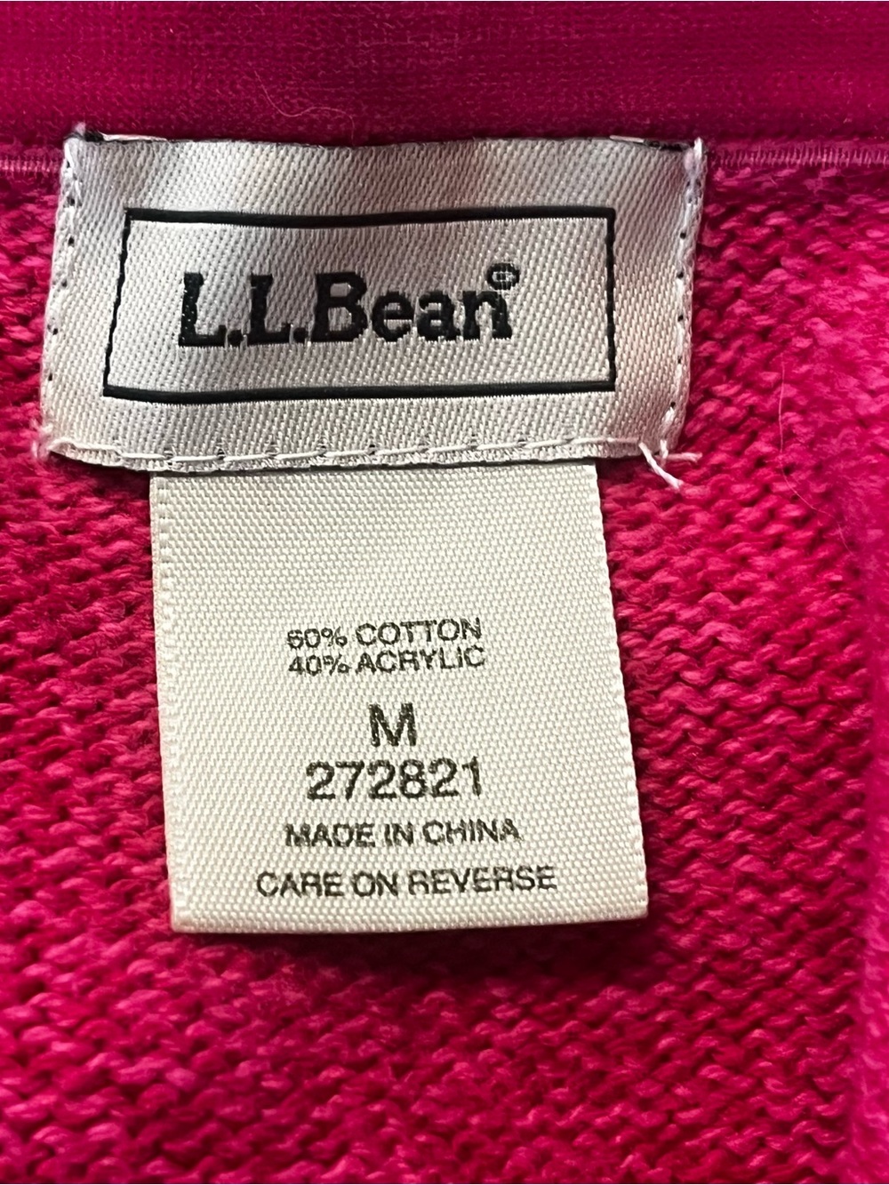 L.L. Bean Open-Front Magenta Pink Shawl Collar Cardigan size M - Picture 6 of 7